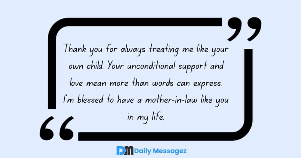 Appreciation Message for Mother-in-Law