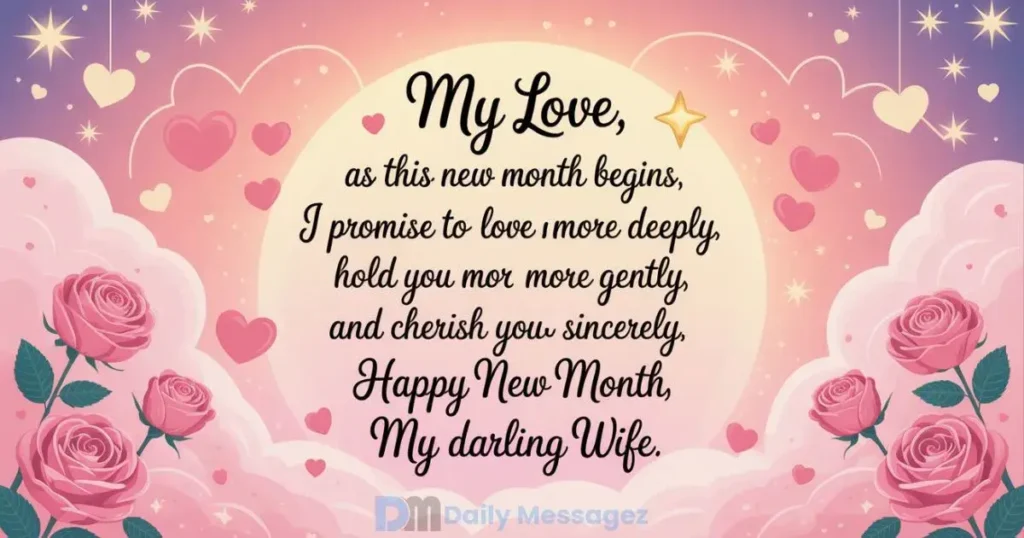 Romantic New Month Message for Wife