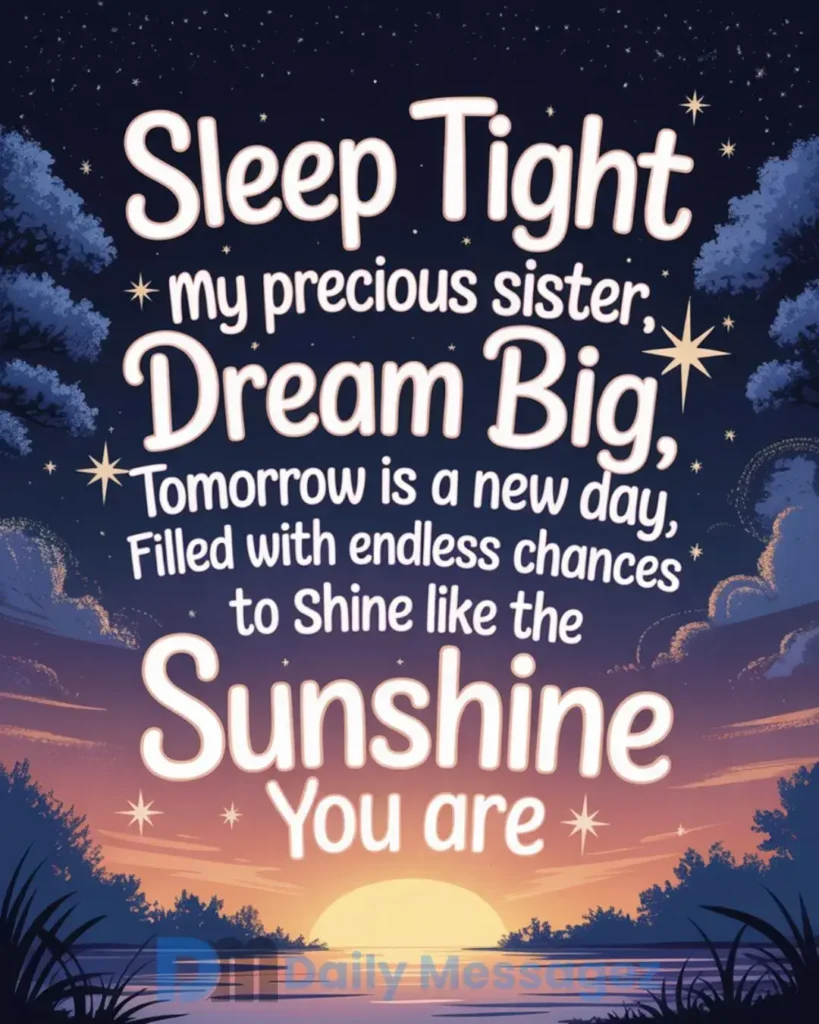Good Night Messages For Sister