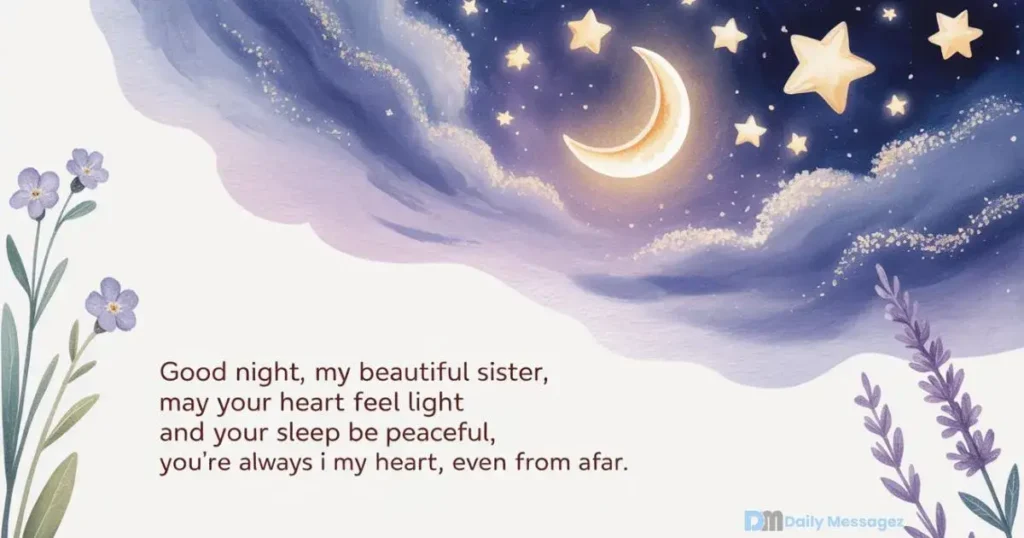 Heart Touching Good Night Wishes For Sister